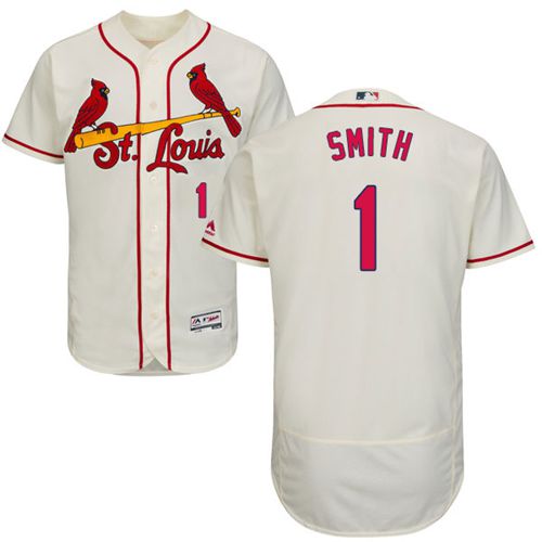 Cardinals #1 Ozzie Smith Cream Flexbase Authentic Collection Stitched MLB Jersey